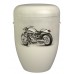 Hand Painted Biodegradable Cremation Ashes Funeral Urn / Casket - Harley Davidson with Red Tail Light